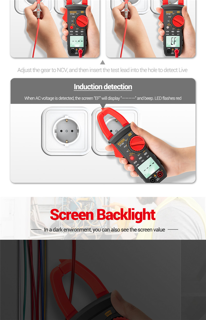 aneng st182 digital clamp meter voltage ammeter