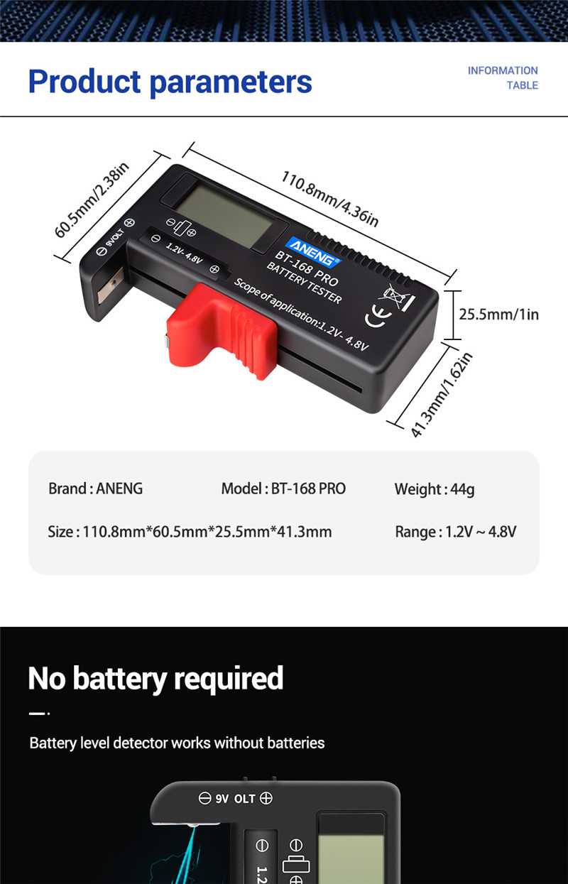 aneng an-168 por digital battery capacity tester