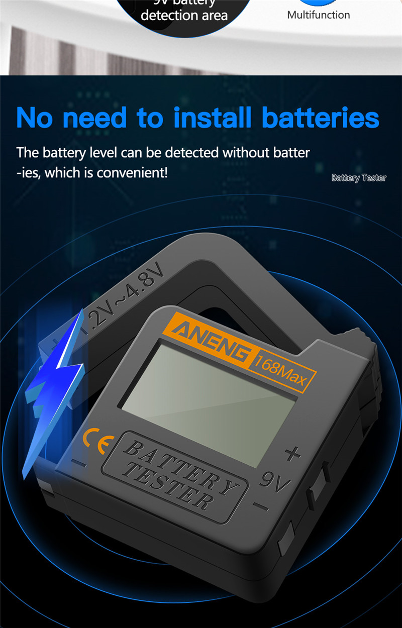 aneng 168max digital lithium battery capacity tester