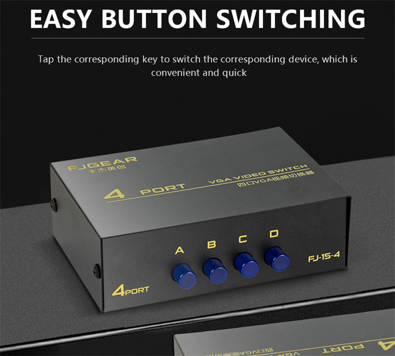 4 ports vga audio video switch box