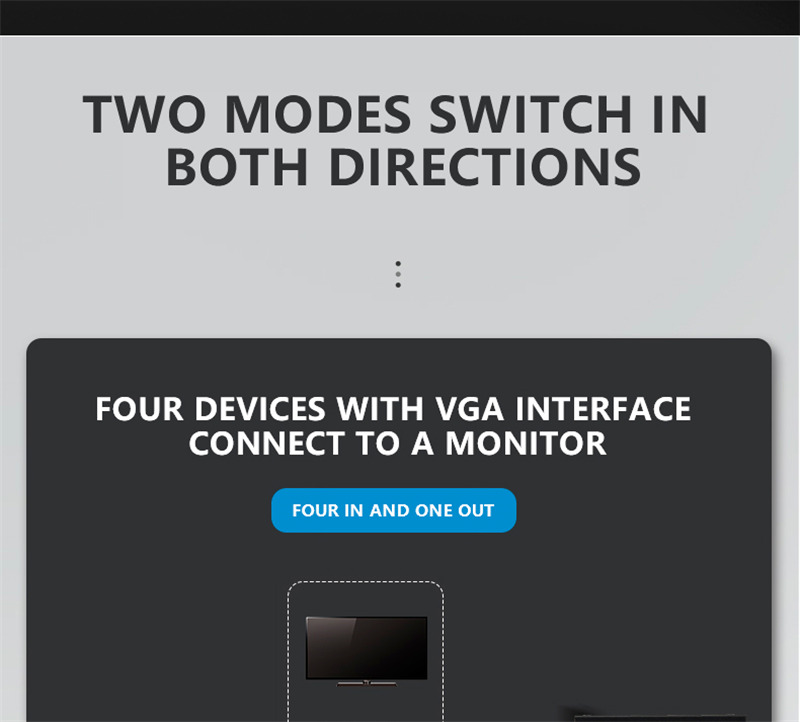 4 ports vga audio video switch box