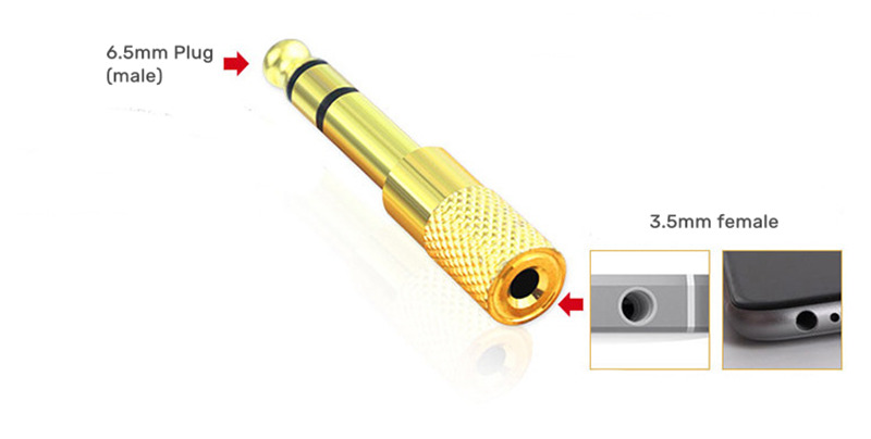 6.5mm to 3.5mm female to male adapter