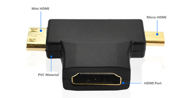 3 In 1 hdmi-compatible to micro & mini hdmi male cable adapters