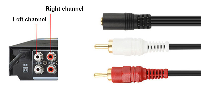 3.5mm mini jack female to 2 RCA male stereo audio Y adapter cable
