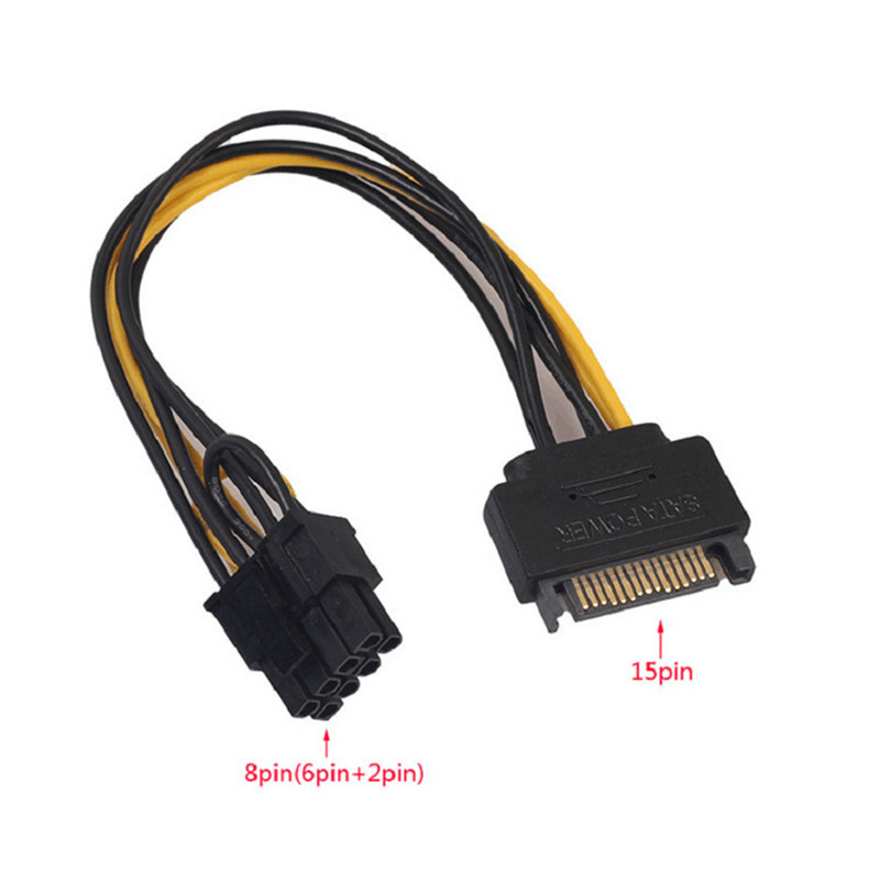 pci-e sata 15pin to 8pin power cable