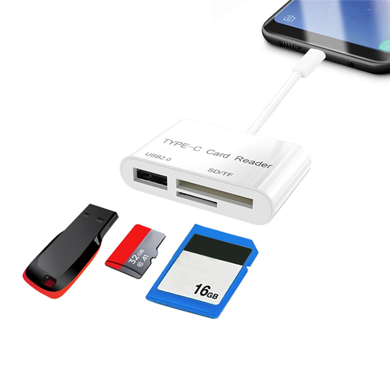 3 in 1 usb card reader type c sd micro sd tf adapter