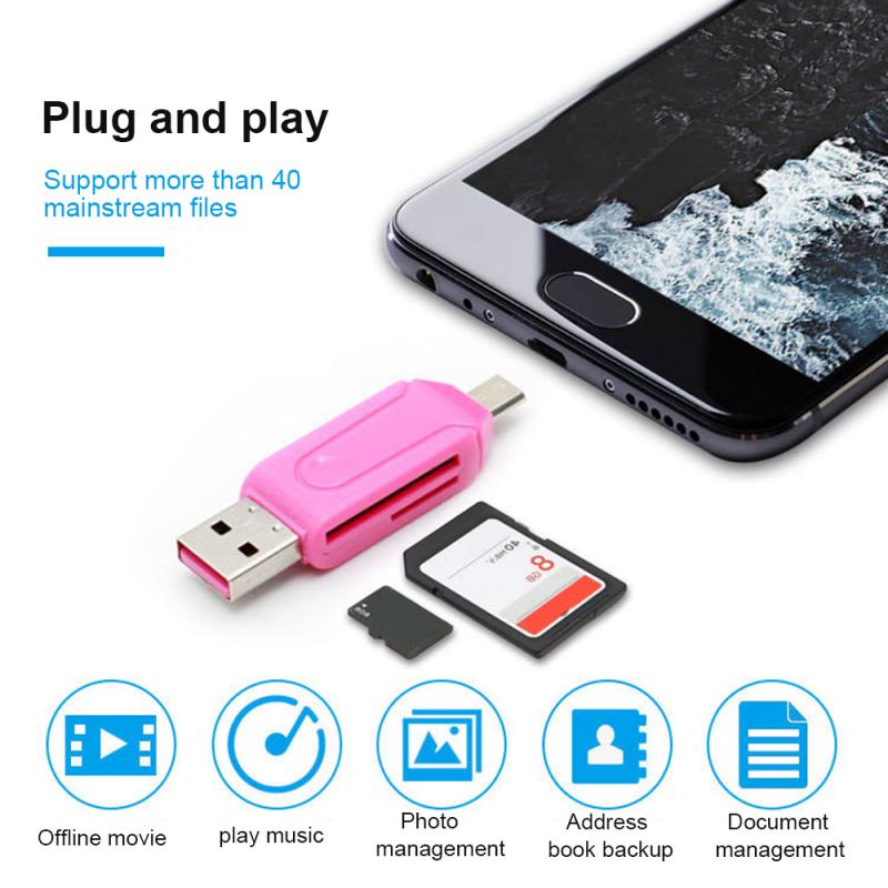 2 in 1 usb tf sd otg card reader