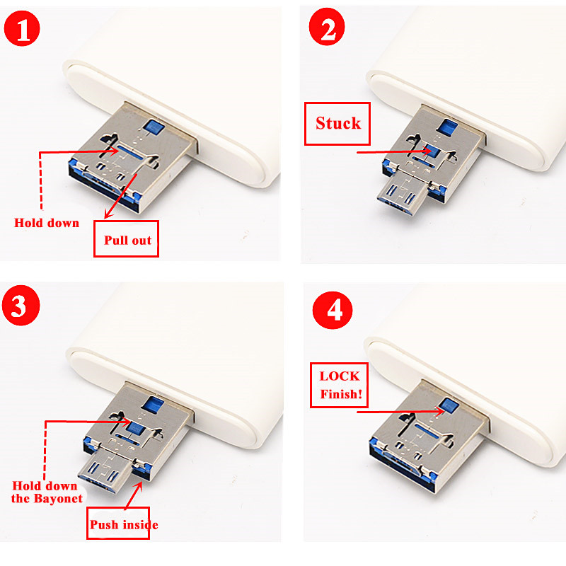 3 in 1 sd micro usb 3.1 type c card reader