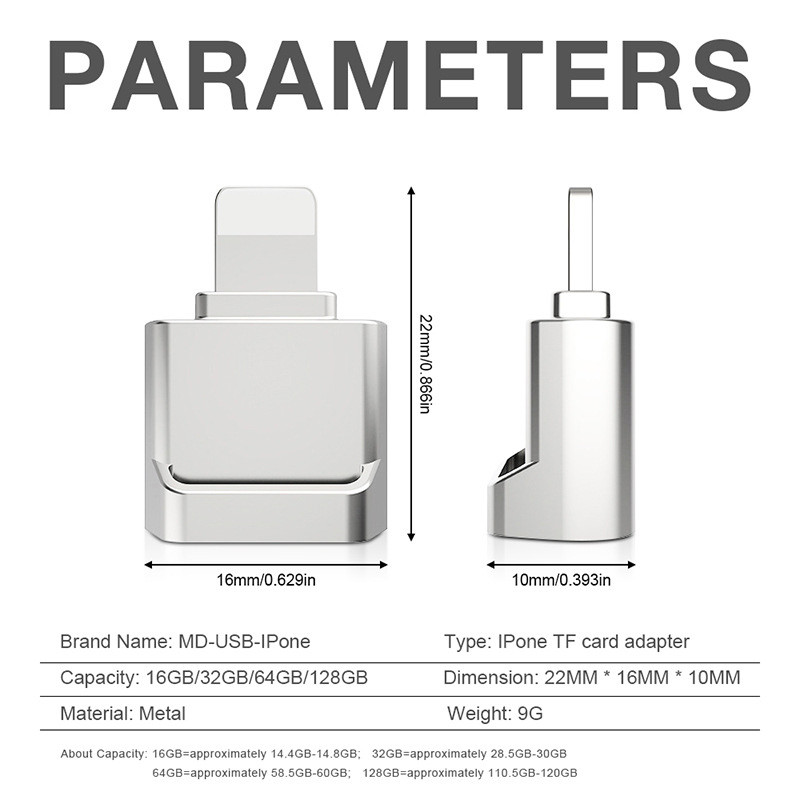 otg adapter external mini micro sd tf card reader for iphone