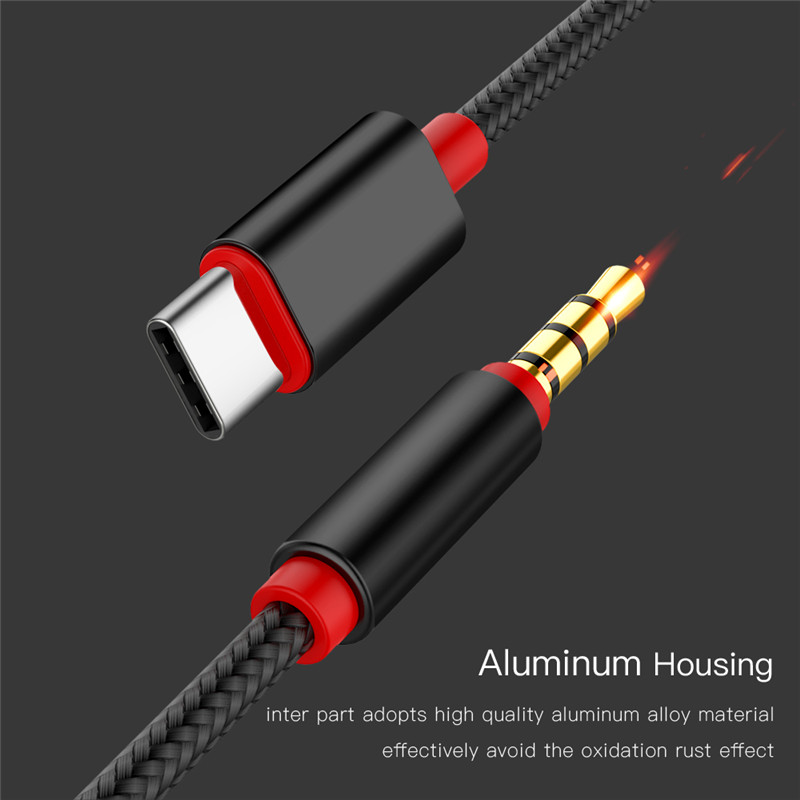 usb type c male to 3.5mm jack car aux audio cable