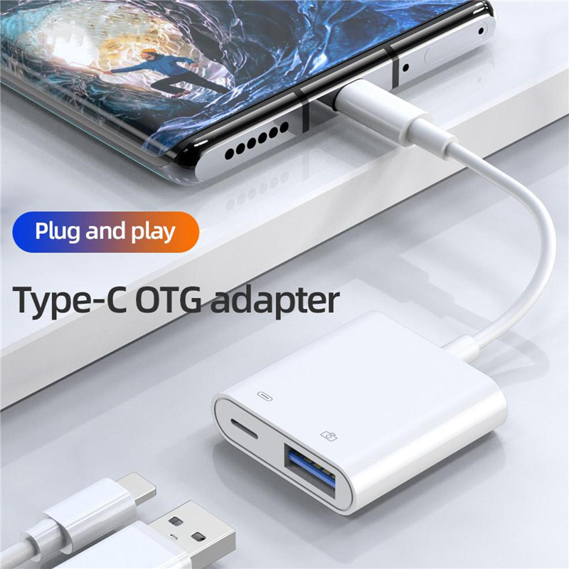2 in 1 pd usb to type c otg adapter