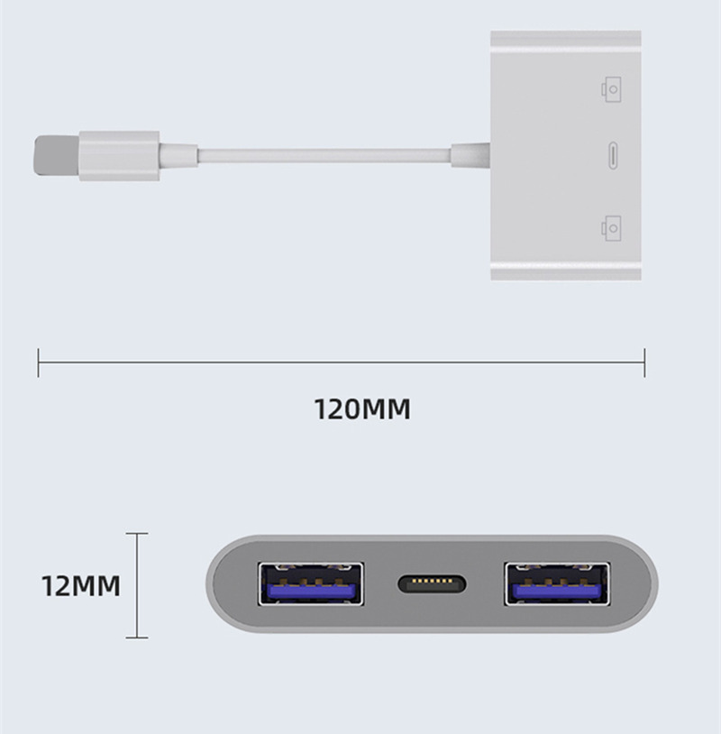 lightning to dual usb otg adapters for iphone