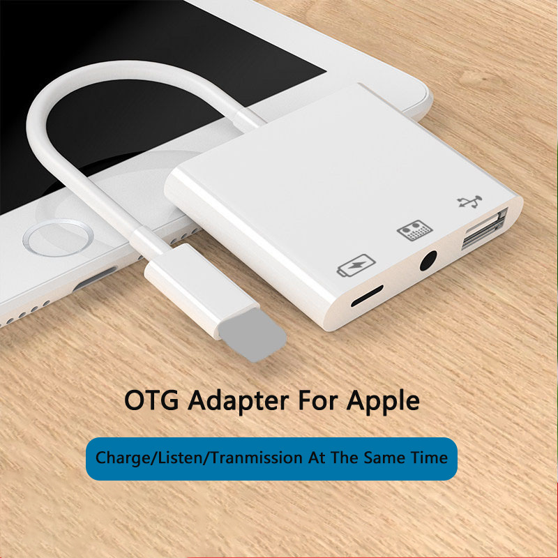 lightning To headphone jack usb otg adapter for iPhone