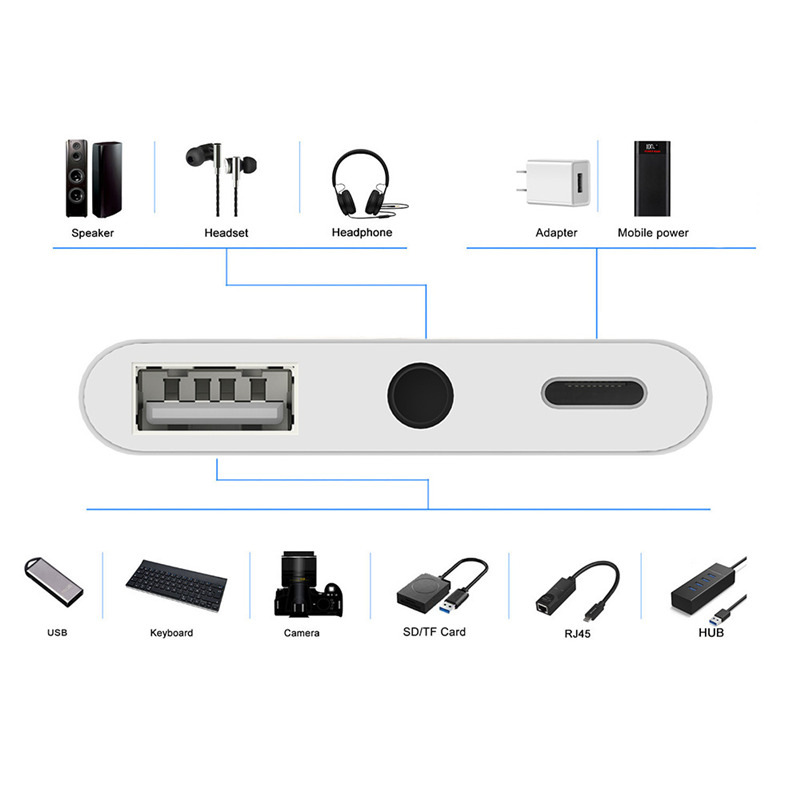 lightning To headphone jack usb otg adapter for iPhone