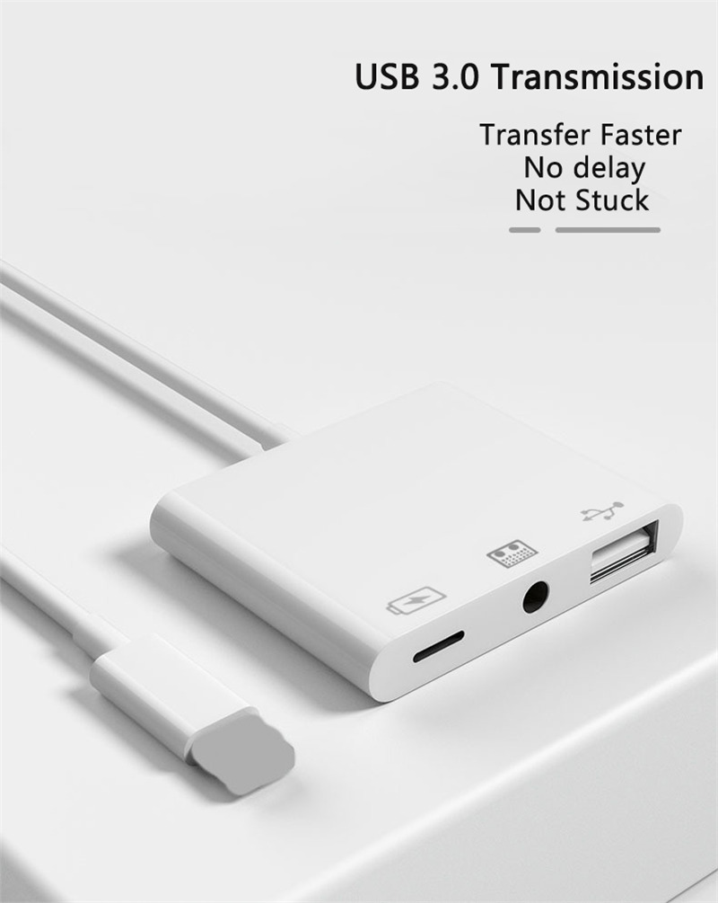 lightning To headphone jack usb otg adapter for iPhone