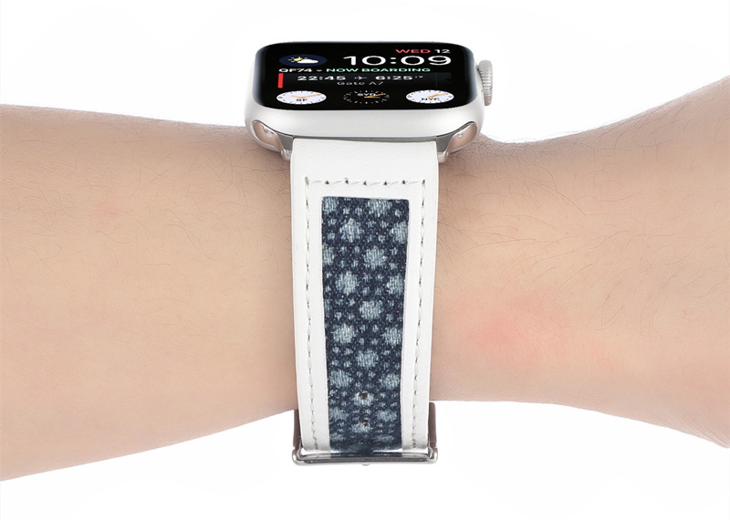 leather canvas strap wrist band for iwatch