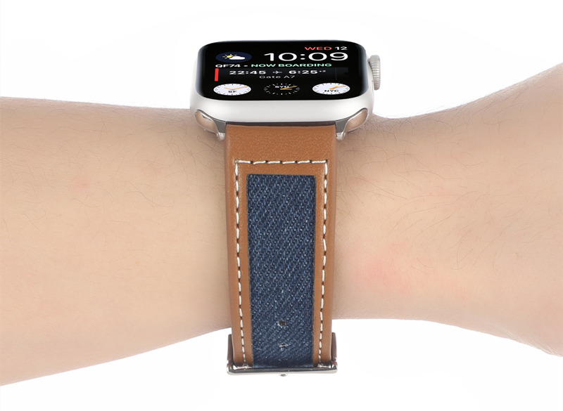 leather canvas strap wrist band for iwatch