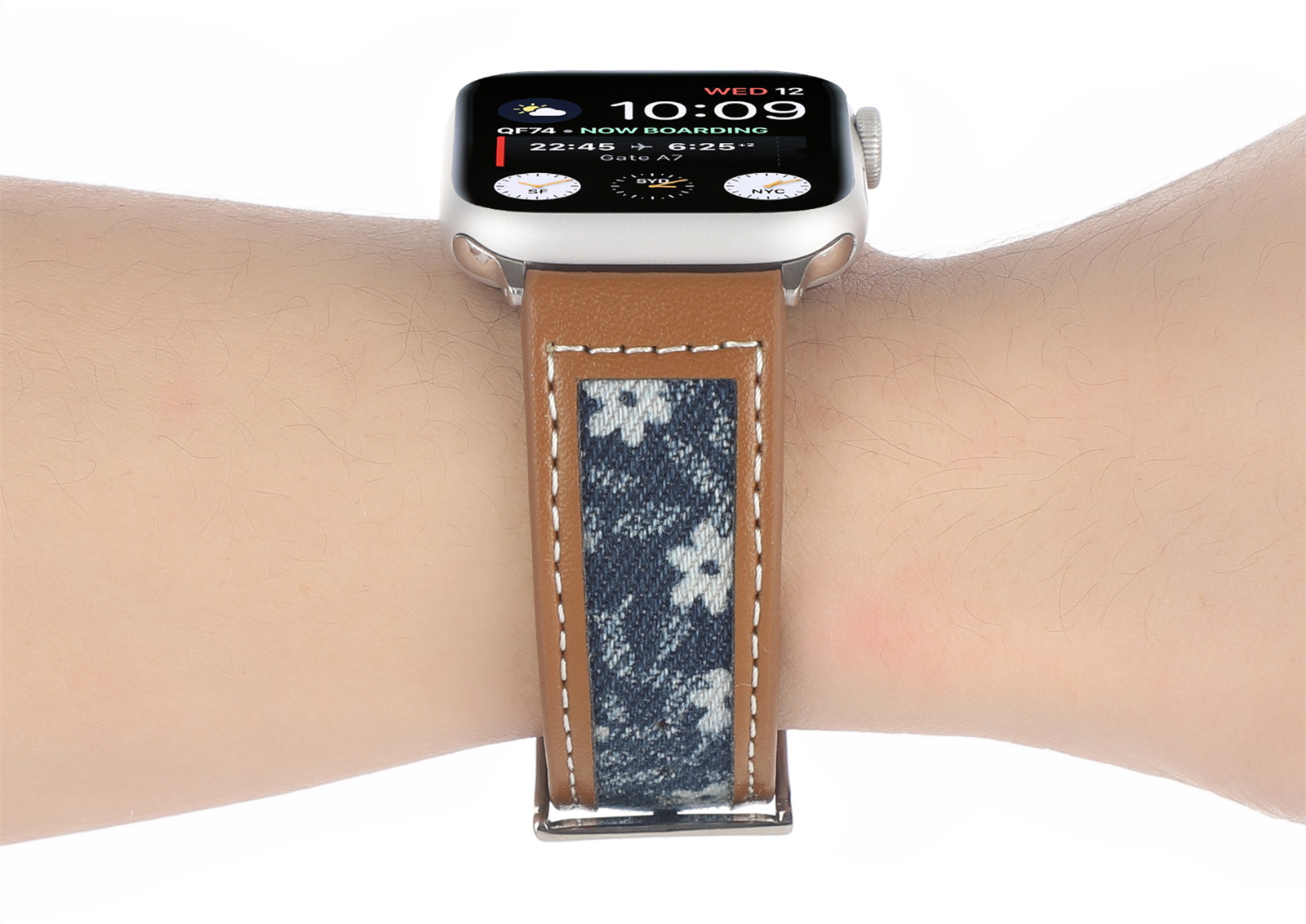 leather canvas strap wrist band for iwatch