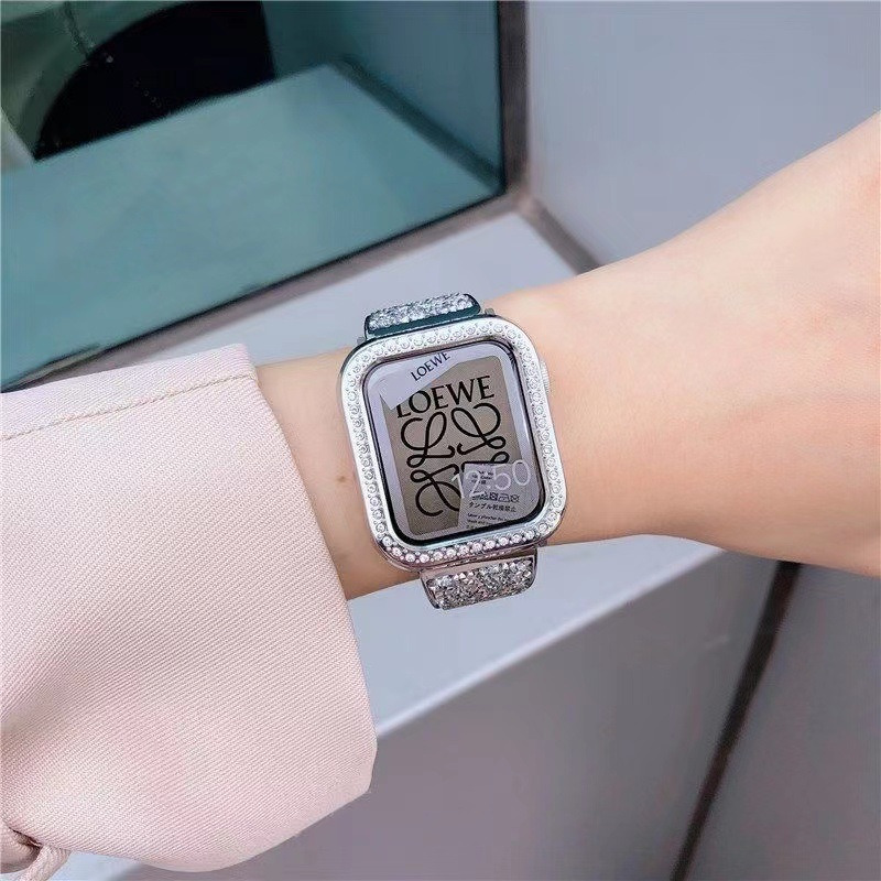 luxury stainless steel strap bling bracelet for iwatch