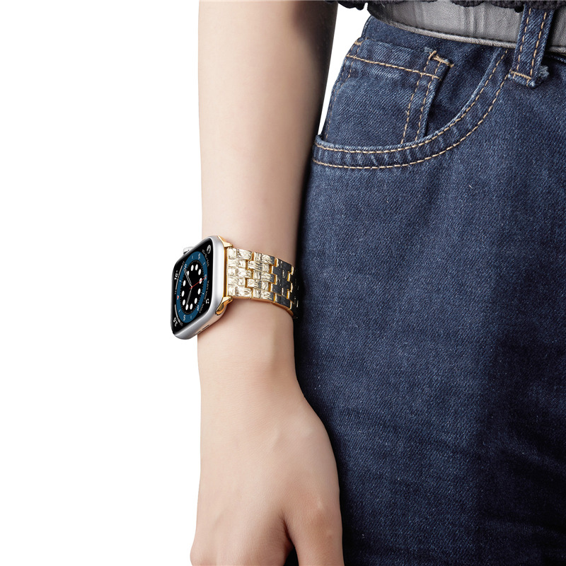 bling bracelet stainless steel strap metal band case for iwatch