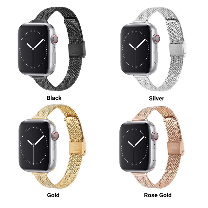 mesh stainless steel straps women slim bracelets for iwatch