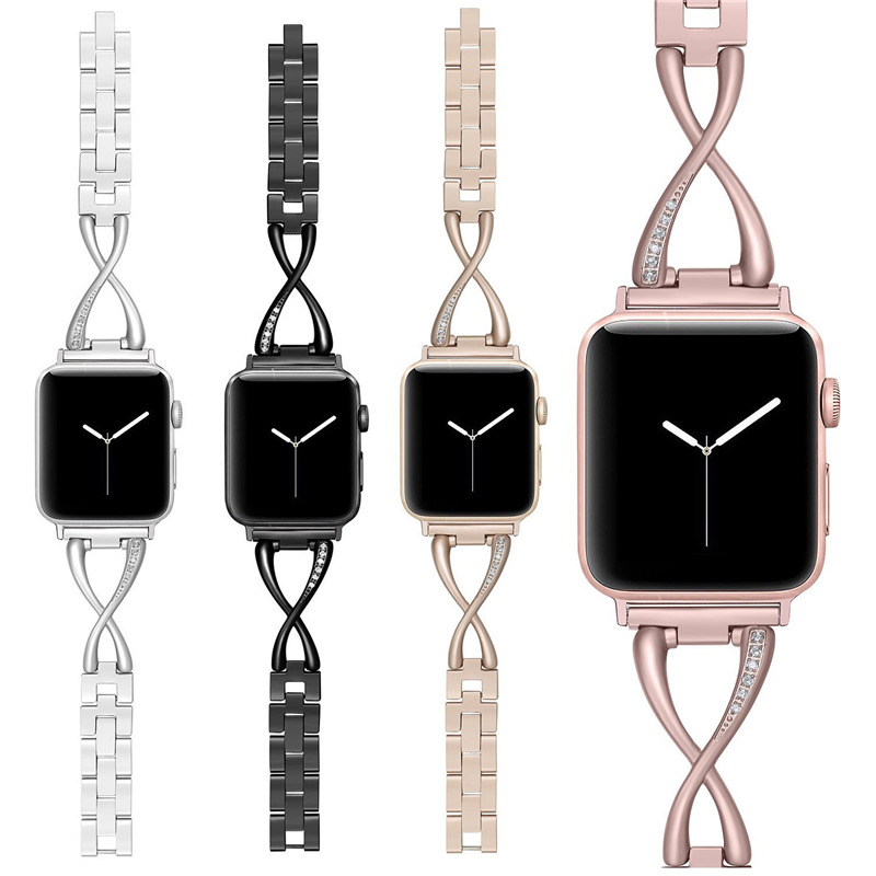 women slim bracelet stainless steel strap metal band for iwatch