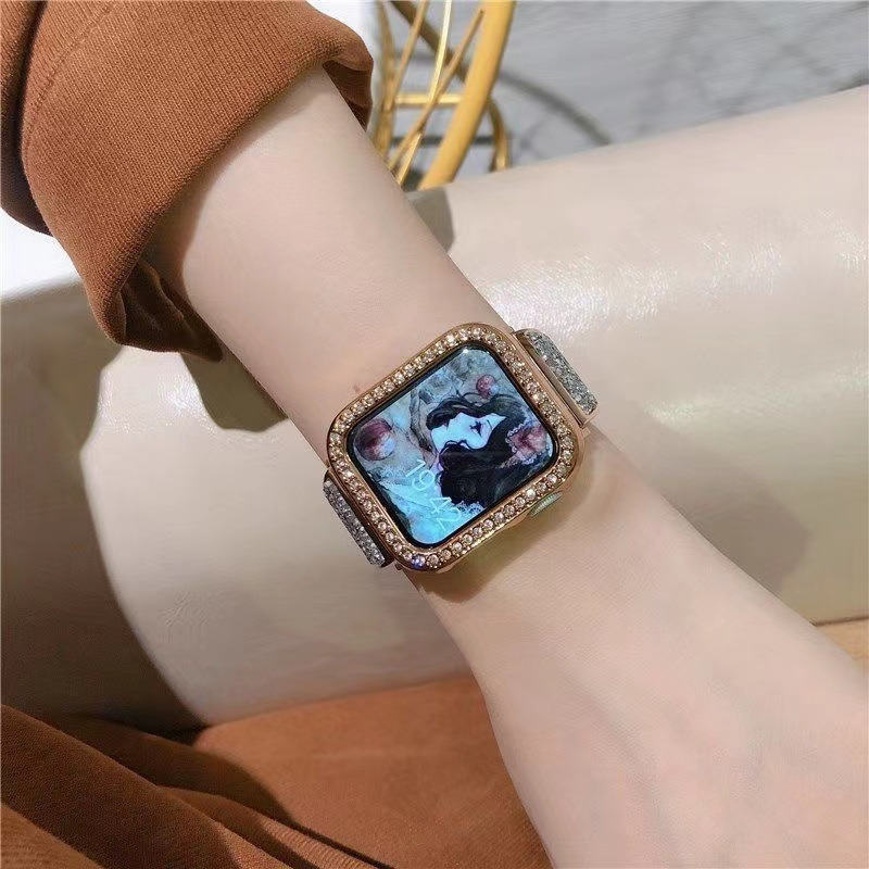 swarovski style bling bracelet metal strap for iwatch 