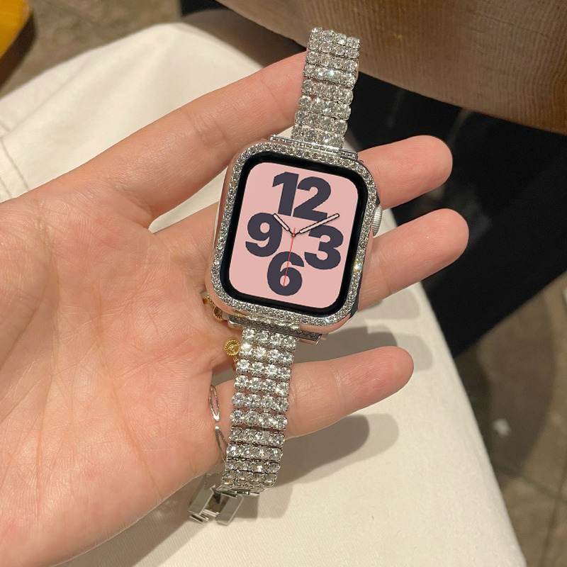 bling lady bracelet stainless steel strap for iwatch 7 apple watch