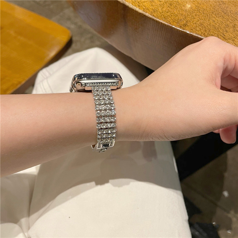 bling lady bracelet stainless steel strap for iwatch 7 apple watch