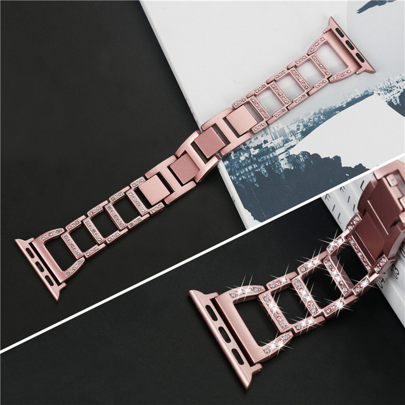 bling bracelet stainless steel strap metal band for iWatch apple watch