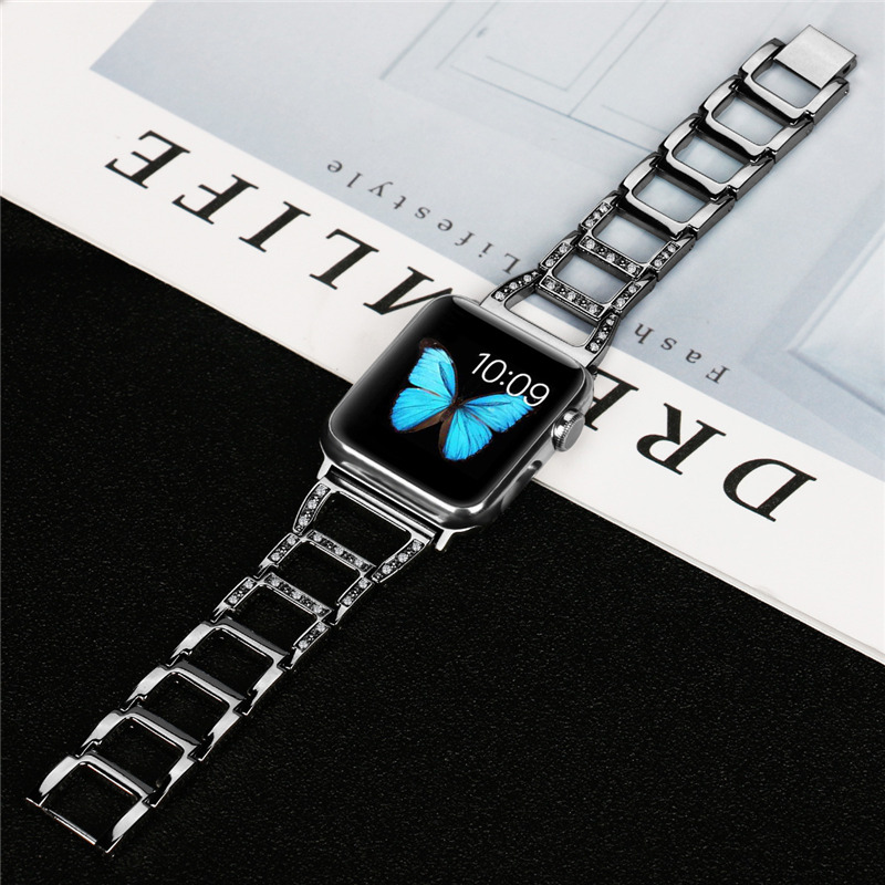 bling bracelet stainless steel strap metal band for iWatch apple watch