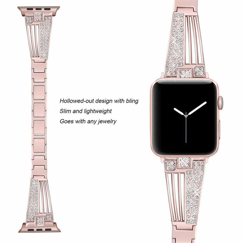 crystal diamond bling bracelet stainless steel strap for iwatch apple watch