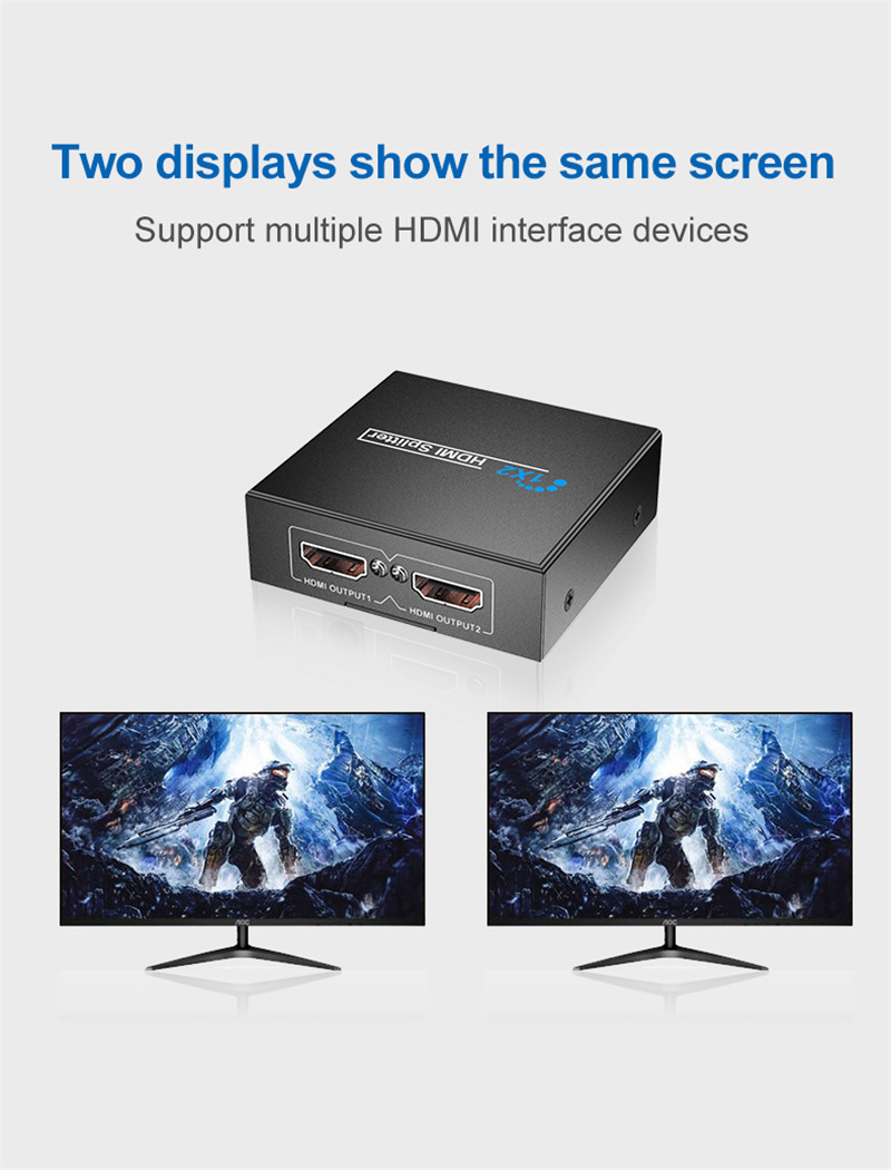 1 In 2 out fhd 1080p video HDMI splitter switchers