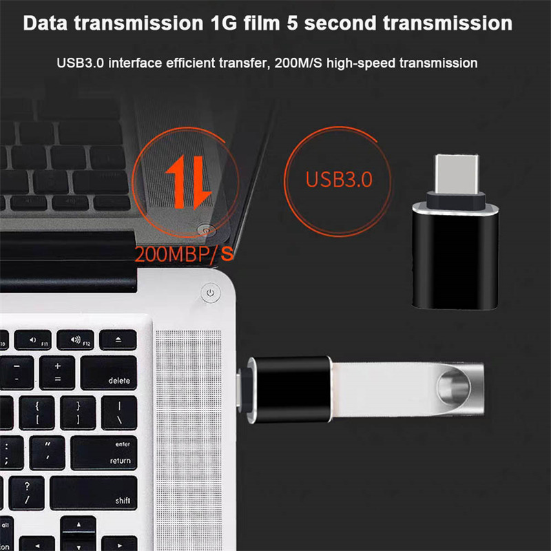 metal shell usb 3.0 to type c otg adapter