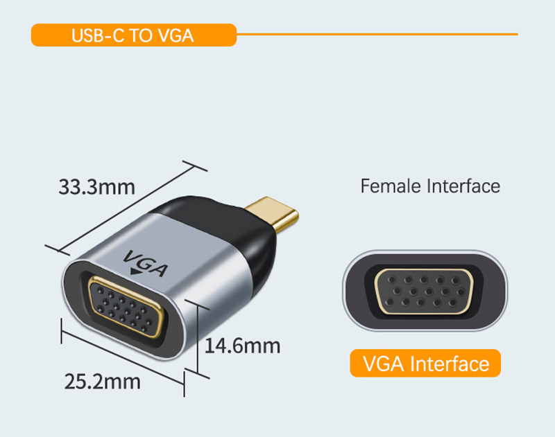 type c to vga adapter video convertor