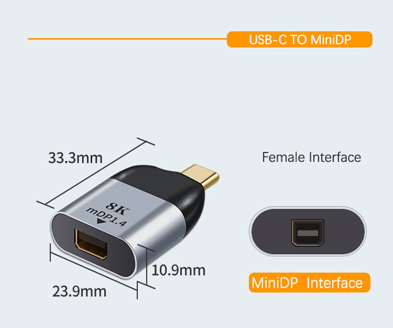 type c to mini dp adapter video convertor