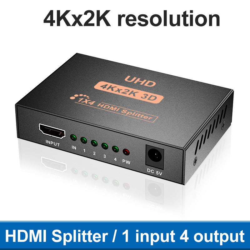 1 in 4 out 4K hdmi splitter hub adapter