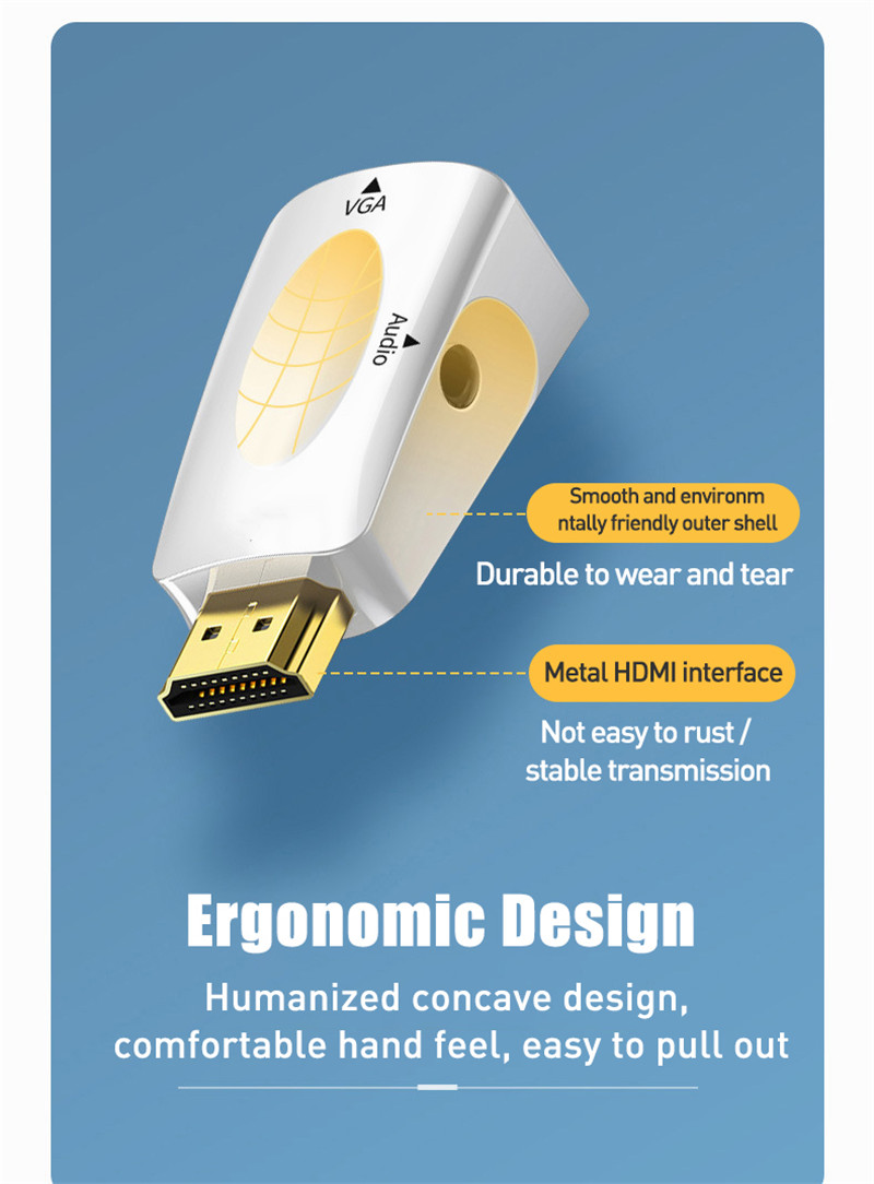 hdmi to vga adapter male to female video cable convertor