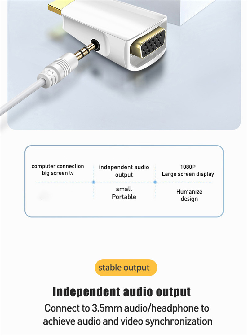 hdmi to vga adapter male to female video cable convertor