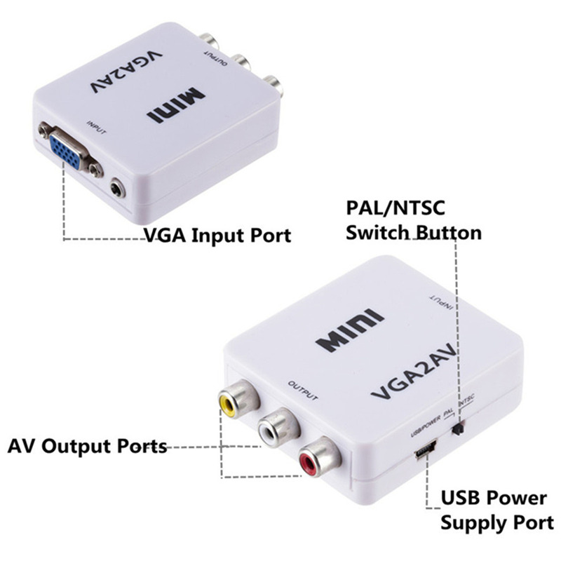 mini vga to av adapter video convertor