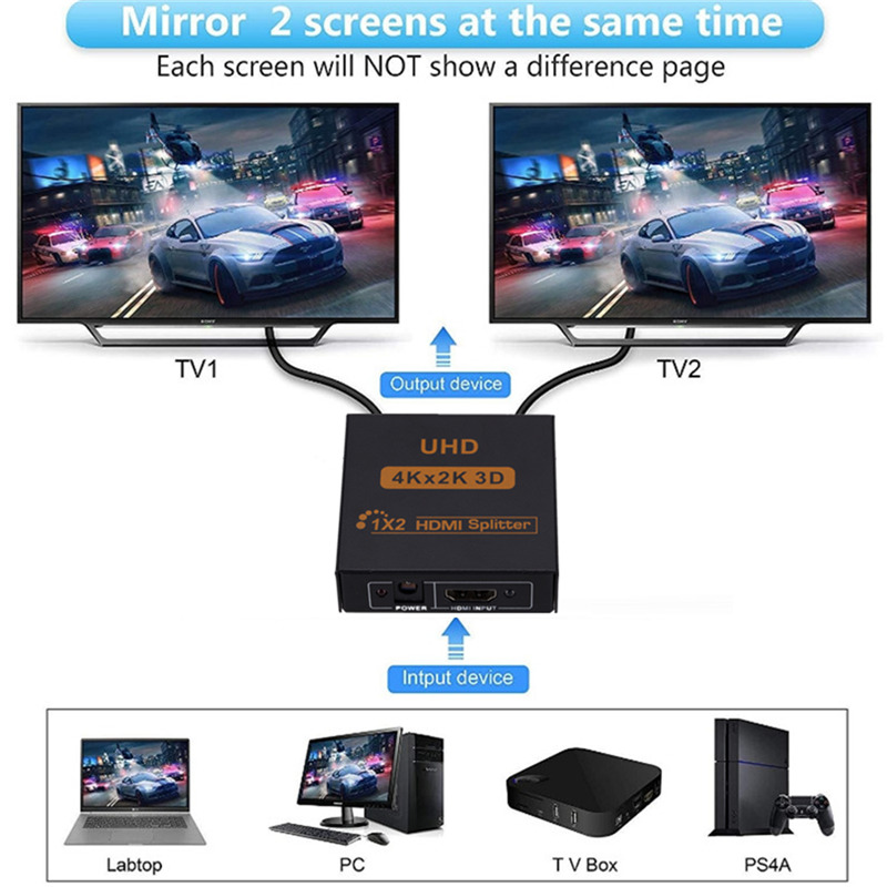4k 3D 1 in 2 out hdmi splitter switcher 4k 3D 1 in 2 out hdmi splitter switcher