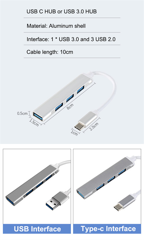 type c to usb hub adapter splitter otg cable