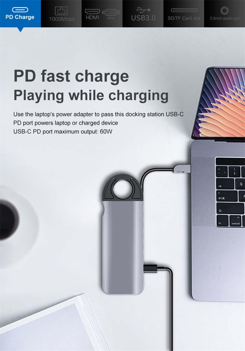 10 port usb c hub type-c to hdmi rj45 vga sd/tf usb 3.0 hub pd charge dock station 10 port usb c hub type-c to hdmi rj45 vga sd/tf usb 3.0 hub pd charge dock station