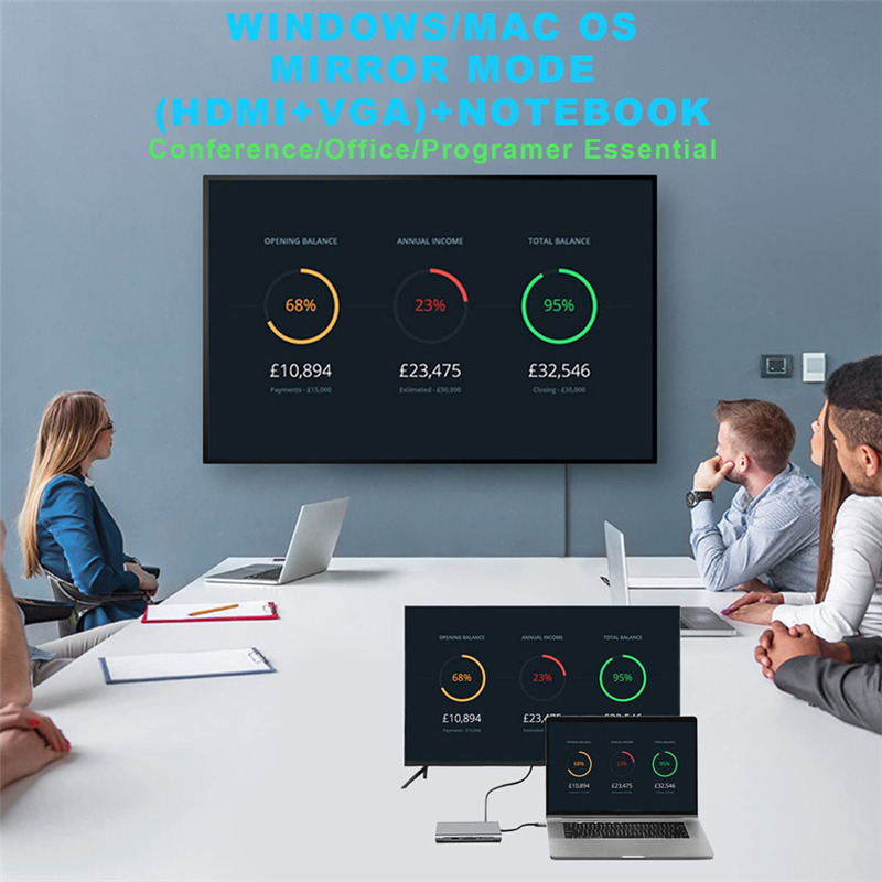 11 in 1 type-c hub to hdmi rj45 usb pd sd tf adapter docking station 11 in 1 type-c hub to hdmi usb rj45 pd sd tf adapter docking station