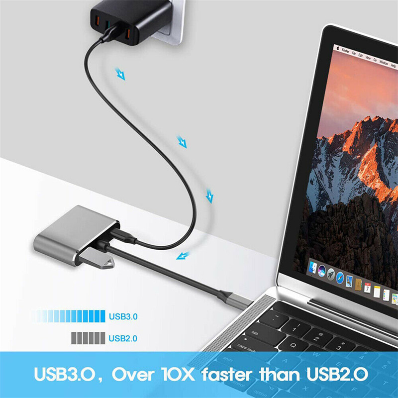 4 in 1 type c hub to hdmi vga pd usb hub adapter dock station