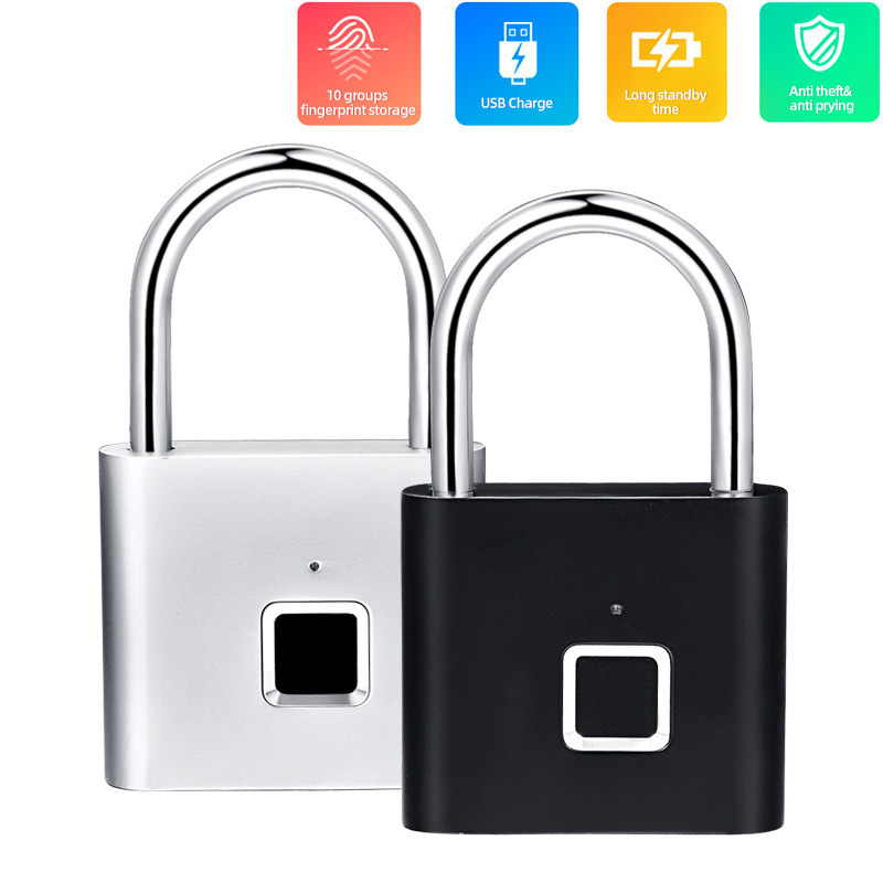 SY11 usb rechargeable metal smart lock fingerprint padlock