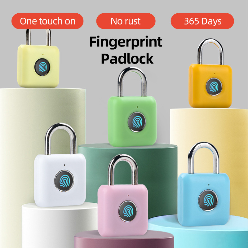 keyless USB rechargeable smart lock fingerprint padlock quick unlock