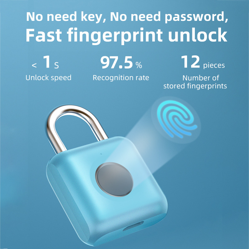 keyless USB rechargeable smart lock fingerprint padlock quick unlock keyless USB rechargeable smart lock fingerprint padlock quick unlock