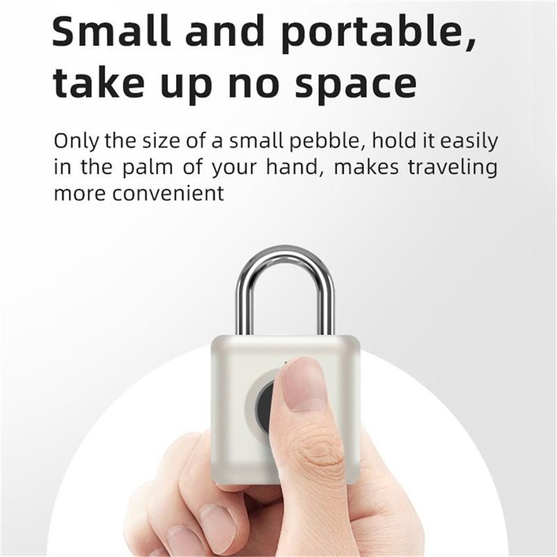 keyless USB rechargeable smart lock fingerprint padlock quick unlock