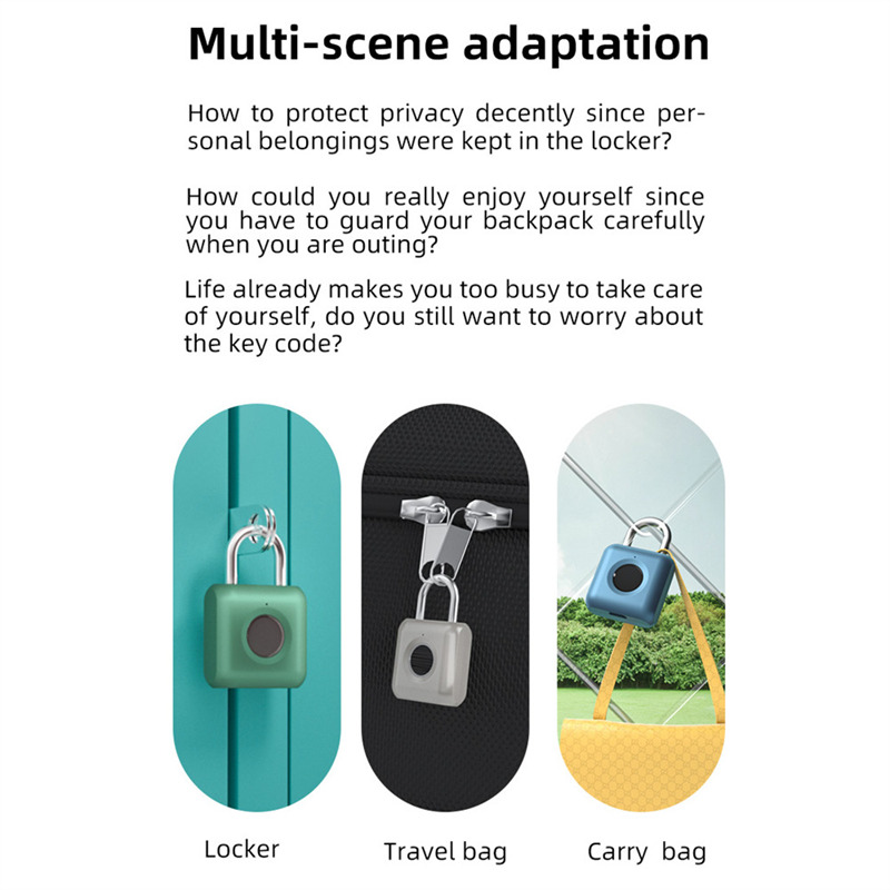 keyless USB rechargeable smart lock fingerprint padlock quick unlock keyless USB rechargeable smart lock fingerprint padlock quick unlock